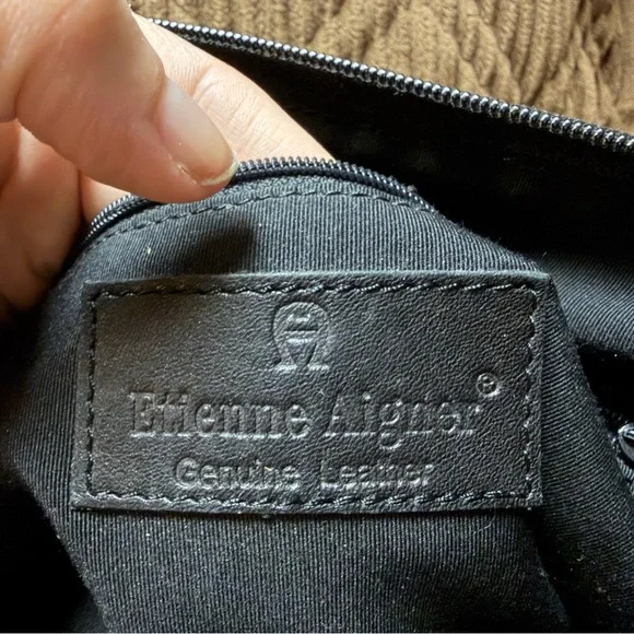 Vintage Etienne Aigner Black Leather Crossbody Purse - Picture 8 of 9